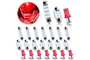 NTNEV 24PCS LED Interior Replacement Bulbs, Interior Car Lights, Dome Light LED Car Bulb Kit Set T10 31 mm 42 mm, Used for Map Dome Lights and License Plate Courtesy Lights Accessories (Red)