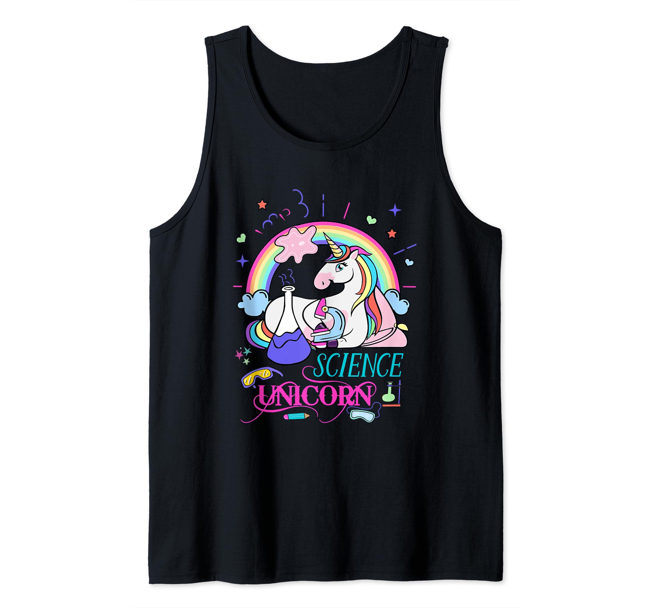 For Girls That Love Finding Things Out Cute Science Unicorn Tank Top