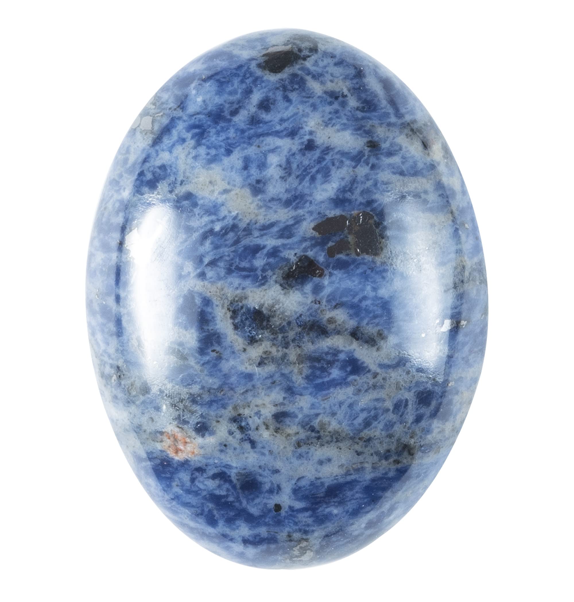 Crocon® Sodalite Large Oval Palm Stone Pocket Massage Worry Stones for Natural Body Chakra Balancing Reiki Healing Stones and Crystal Grid Healing Massage Spa Crystals