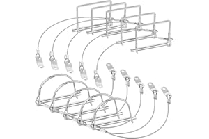 Umigy 10 Pcs Trailer Coupler Pin with Steel Quick Release Ring, 2-3/4" x 1/4" (L x W) Shaft Locking Coupler Pin for Farm Trailers Wagons Towing, Lawn, and Hitches, Prevents Loss(Silver)