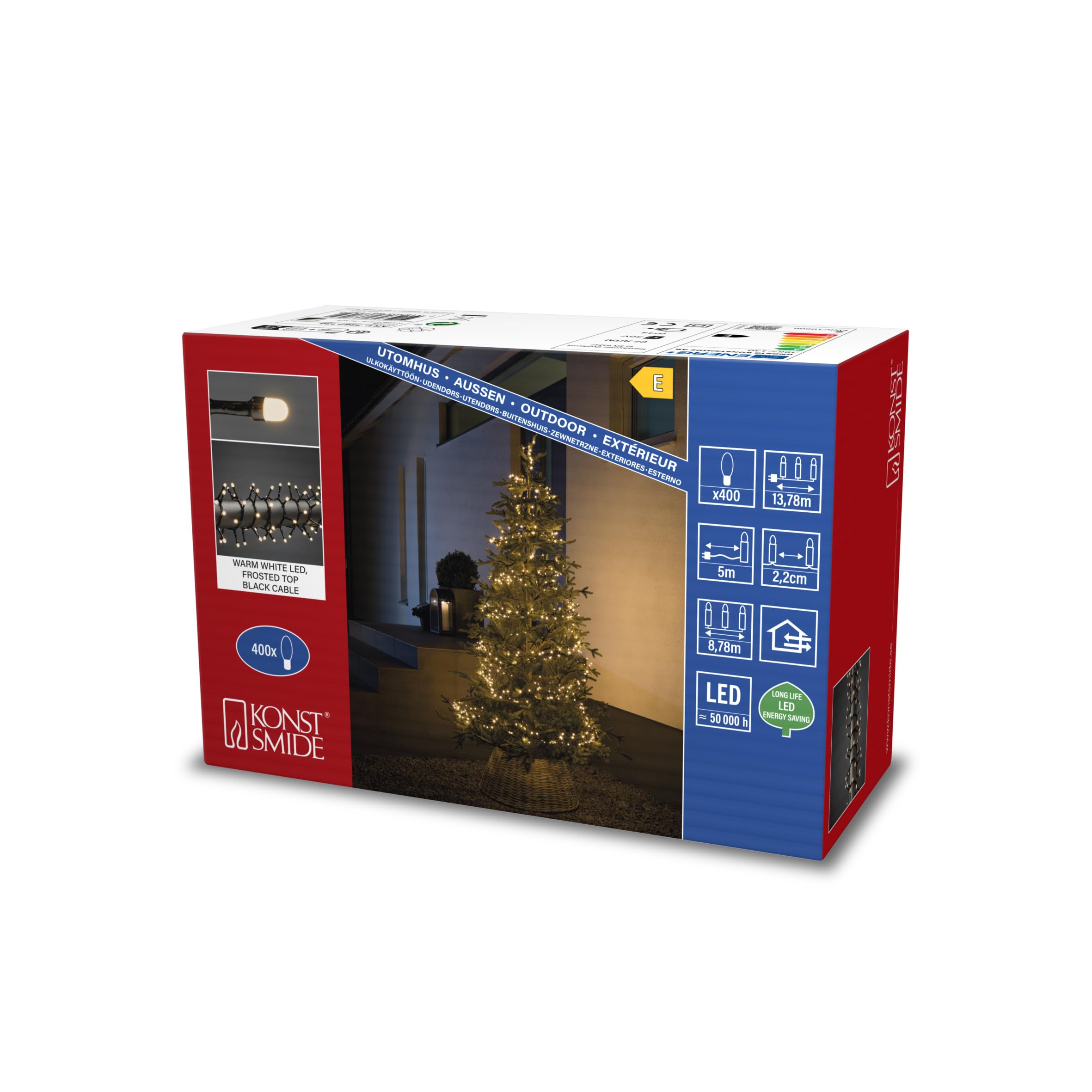 Konstsmide LED Fairy Lights - Indoor/Outdoor Use, 400 String, Plug-In for Indoors — image 1