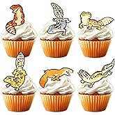 18pcs Leopard Gecko Dessert Cupcake Reptile Pet Theme Decor Supplies Baby Shower Boy Girl Happy Birthday Party Decorations