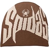 2THESTARS Y2K Beanie for Men Women Knitted Hat Winter Cap Gothic Spider Web Design Warm Skullies Cold Weather Knit Outdoor