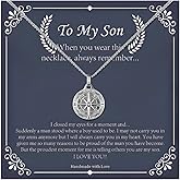 Someki To My Son Necklace from Mom Mens Silver Pendant Necklace Cool Gifts for Men Birthday Inspirational Gifts for Son