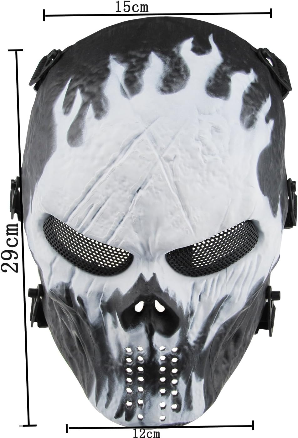 Aoutacc Airsoft Skull Mask ,Full Face Skull Tactical Mask for Masquerade Ball , Party and Halloween Cos Skull Mask ,Cs War Game,BB Gun - Image 4