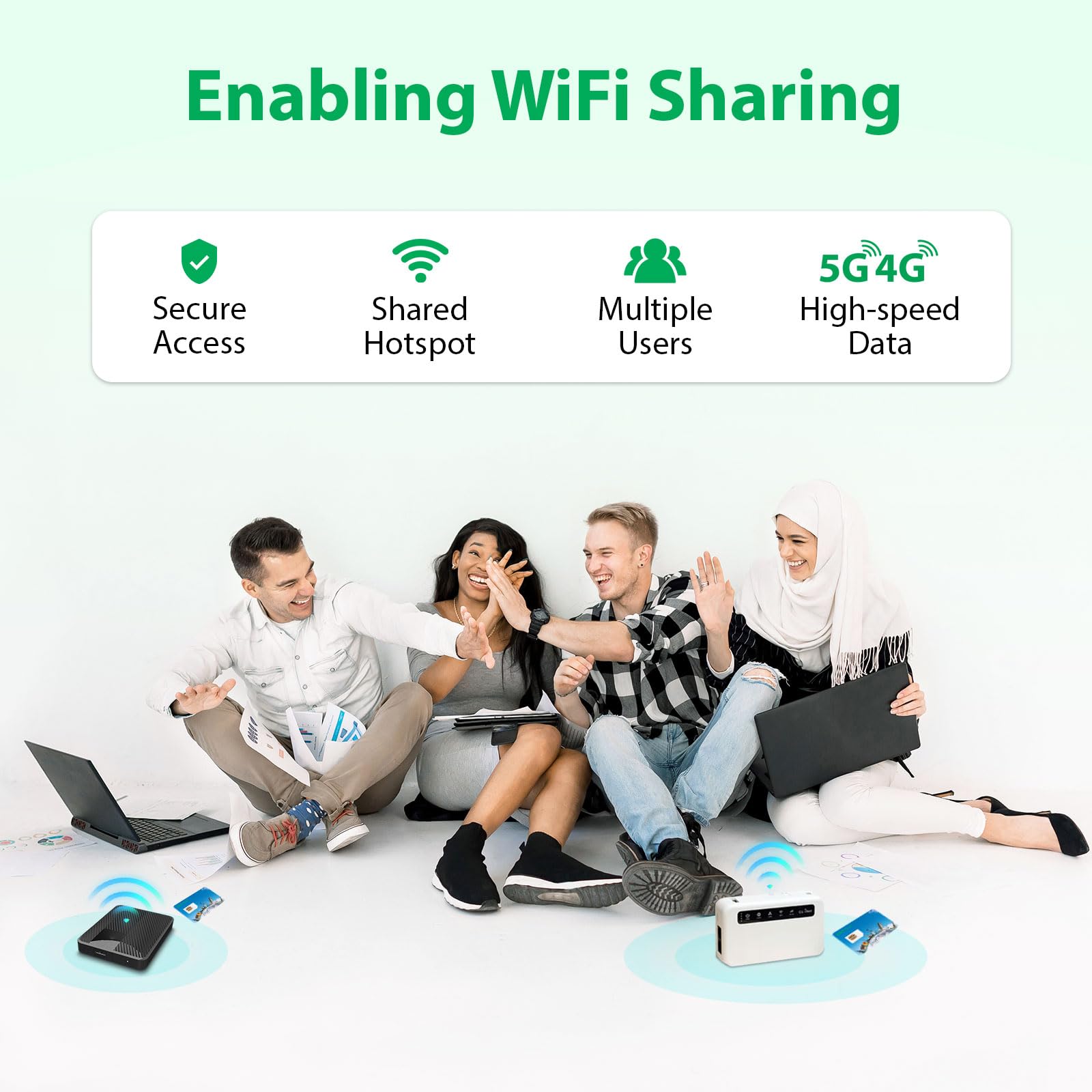 EIOTCLUB International Data SIM Card, 5G/4G LTE Travel SIM Card, Prepaid Data SIM, International Roaming Coverage Network, No Contract 3-in-1 SIM for Phone Router WiFi Hotspot