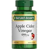 Nature's Bounty Apple Cider Vinegar 480mg, 200 Tablets | Vegetarian Supplement, Plant Based