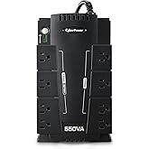 CyberPower CP550SLG Standby UPS System, 550VA/330W, 8 Outlets, Compact
