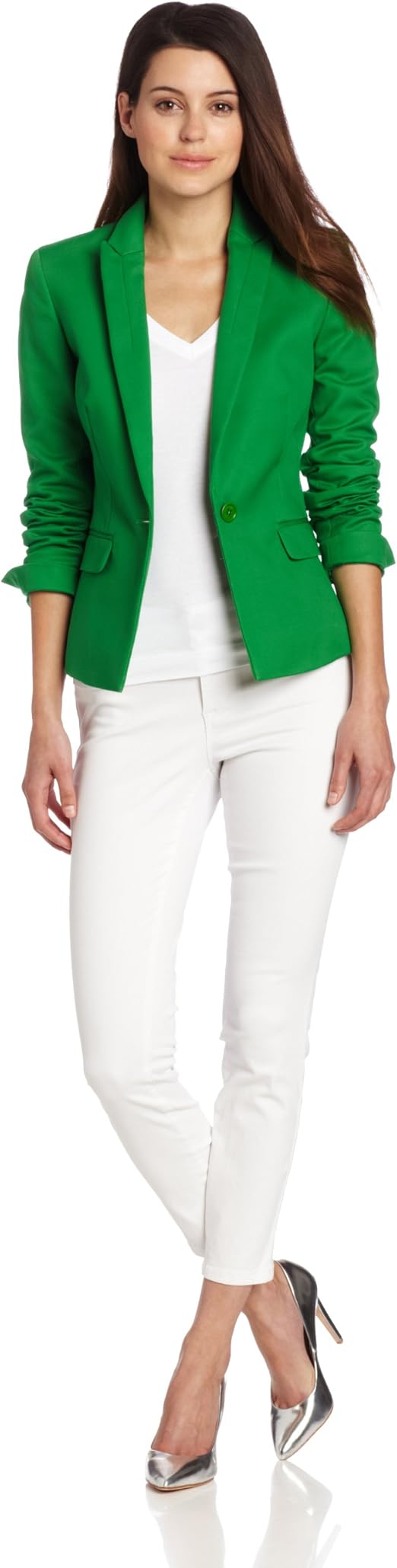 Anne Klein Women's Petite One Button Blazer at Amazon Women’s Clothing