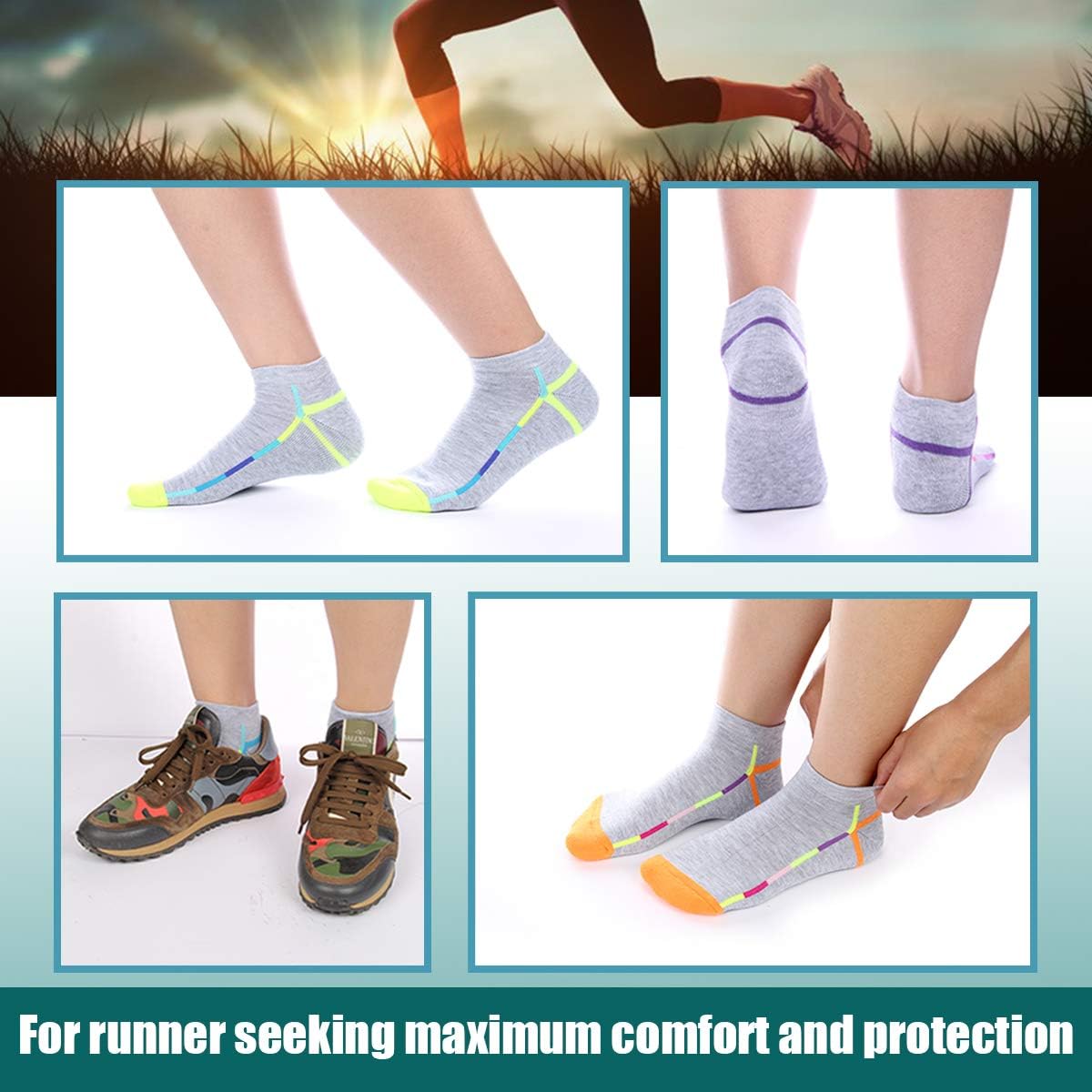 LITERRA Womens Ankle Low Cut Socks with Cushion for Athletic, Sport and Casual Use (6 Pack) at  Women’s Clothing store