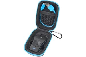 ANKHOH Carrying Case for Noxgear 39g Wearable Bluetooth Clip Speaker, Magnetic Clip-On Wireless Portable Speakers Mini Travel Storage Holder Box with Pocket for Cables, Carabiner, Black-Bag Only (Black)