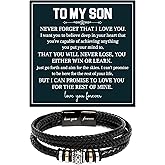 To My Son Bracelet Gift from Mom or Dad, Love You Forever Bracelet with Message Card and Gift Box, Birthday Graduation Anniversary Christmas Valentine Jewelry Present for Son
