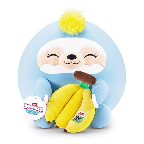 Snackles Series 2 14-inch by ZURU Cuddly Squishy Comfort 14-inch Plush with Licensed Snack Brand Accessory (Sloth&Dole Banana)