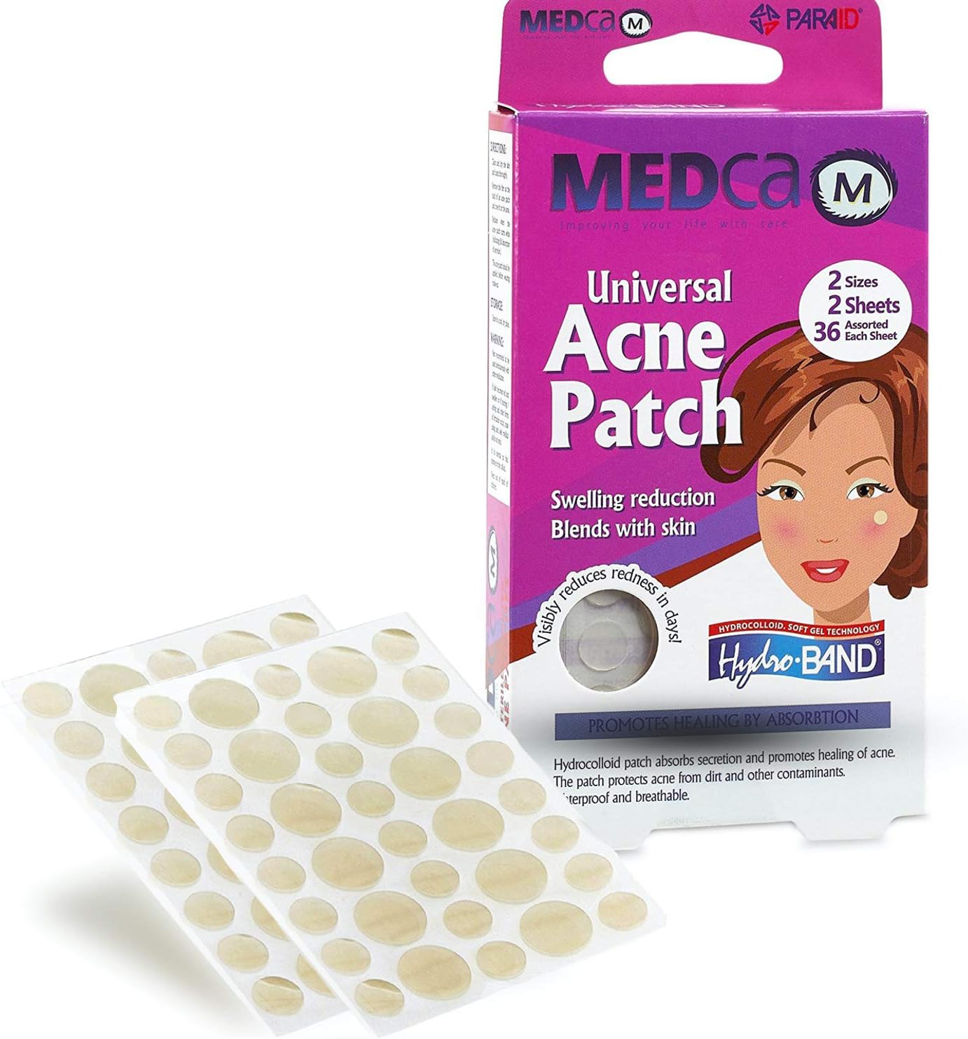 Acne Spot Dots 72 Count, Hydrocolloid Acne Pimple Care Patches Absorbing Spot Dots Round