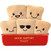 GERBIT Mood Support Stuffed Animals Bread: 5 Emotional Soothing Plush Bread Slices in Basket | Squishy Stuffed Toy for Stress Relief | Cute Collectible Gifts for Adults | Unique Birthday Gift for Her