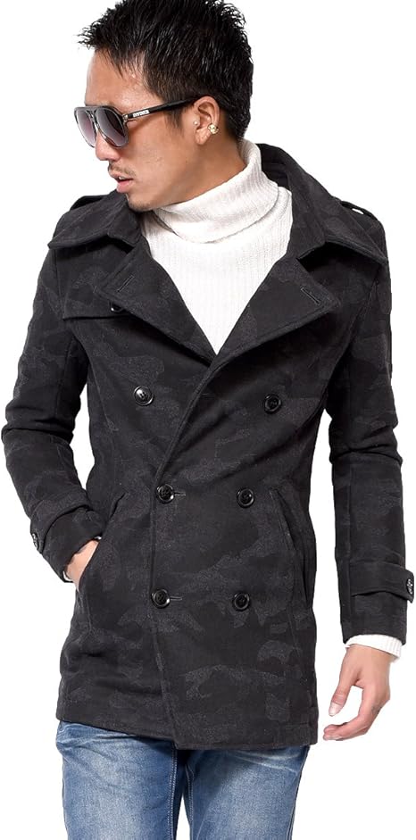ジョーカーセレクト Joker Select トレンチコート メンズ ロングコート 黒 青 迷彩 チェック カモ柄 大きいサイズ Xl ブラックカモ コート ジャケット 通販 Amazon