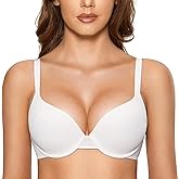 DOBREVA Women's Push Up T-Shirt Bra Underwire Padded Bras Plunge Full Coverage