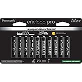 Eneloop Panasonic BK-3HCCA12FA pro AA High Capacity Ni-MH Pre-Charged Rechargeable Batteries, 12-Battery Pack