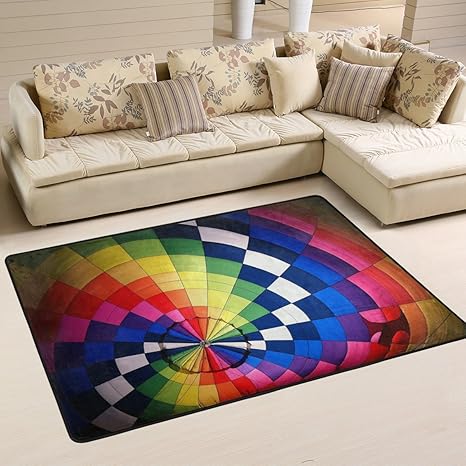 Amazon Com Deyya Modern Polyester Fabric Area Rug Rainbow Hot Air