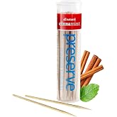 Preserve Toothpicks Cinnamint Flavored, USA-Grown, 1-Pack (35 Picks) | Cinnamon, Peppermint, Menthol &amp; Clove Oils, Sustainably Harvested Birch Wood, Travel Case, Fresh Breath, Teeth &amp; Gum Care