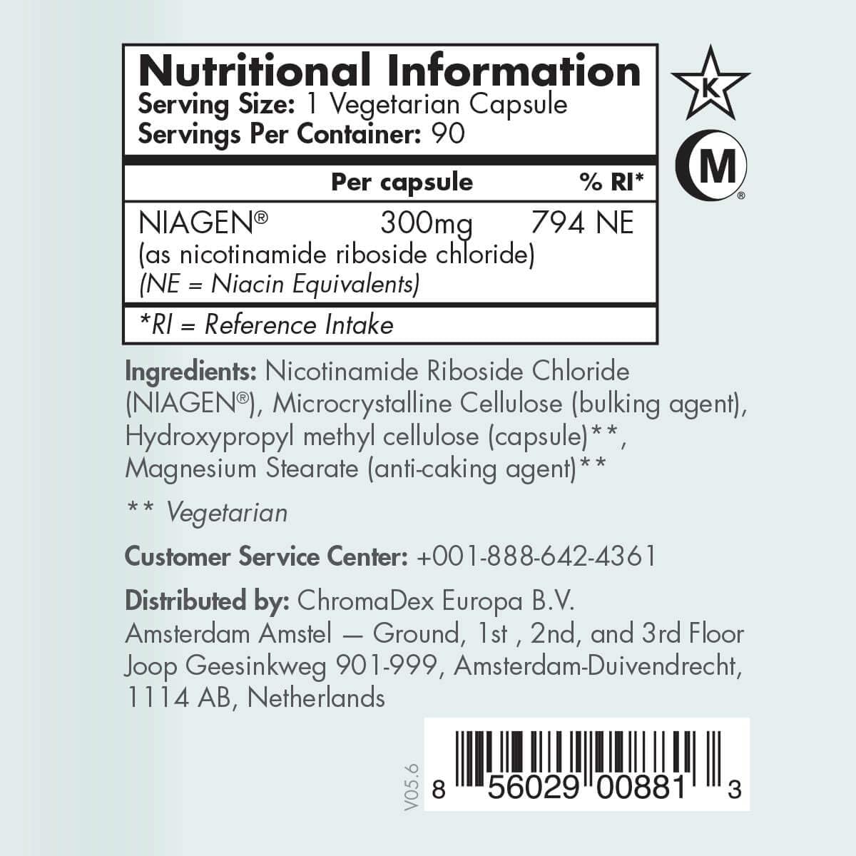 TRU NIAGEN NAD+ Supplement Niacin as Nicotinamide Riboside for Reduction of Tiredness & Fatigue, Patented Formula NR - Image 3