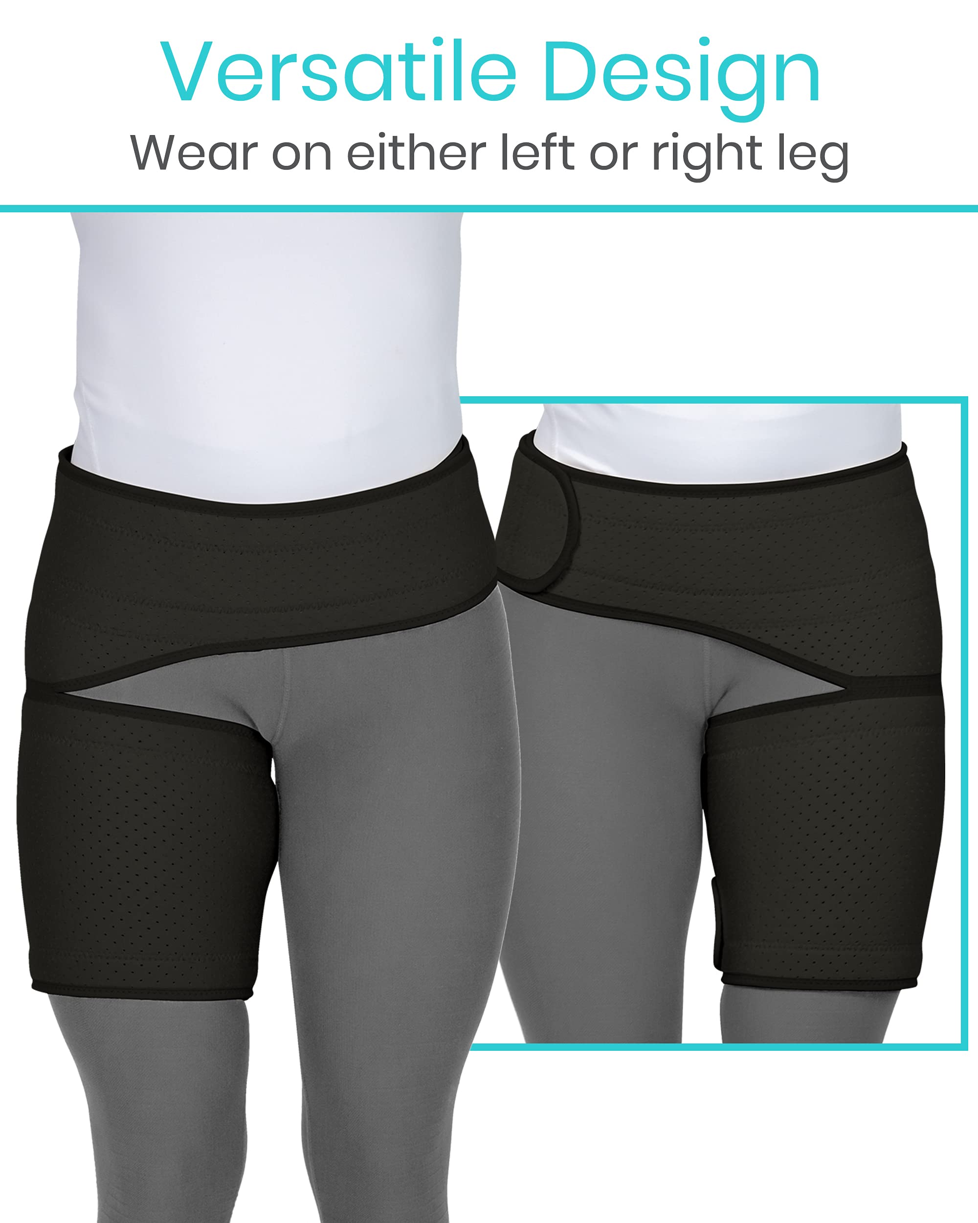 Vive Hip and Groin Brace - Sciatica Brace - Bursitis Hip Pain Relief for Women and Men - Hip Flexor Compression Wrap Support - Thigh, Hamstring Recovery for Joints, Nerve Pulled Muscles and Arthritis