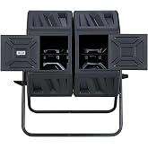 Werph 54 Gallon Large Outdoor Compost Tumbler, Dual Chamber Compost Bin | 360&deg; Tumbling, Reinforced Steel Frame, BPA-Free Material, Secure Side Locks, Fast Composting for Garden, Kitchen &amp; Yard Waste