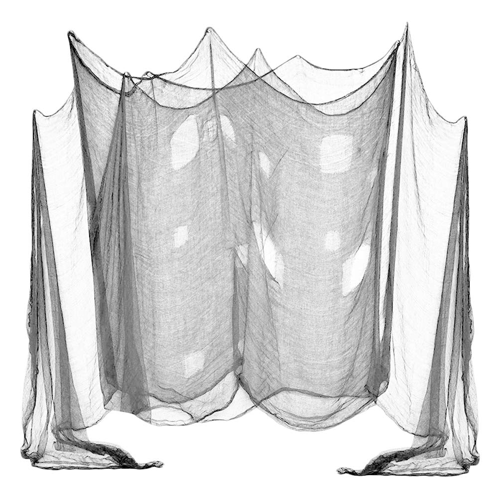 Halloween Creepy Cloth Spooky Cheesecloth Halloween Decorations for Haunted Houses Party Doorways Outdoors Hanging, 610 x 183 CM, Grey