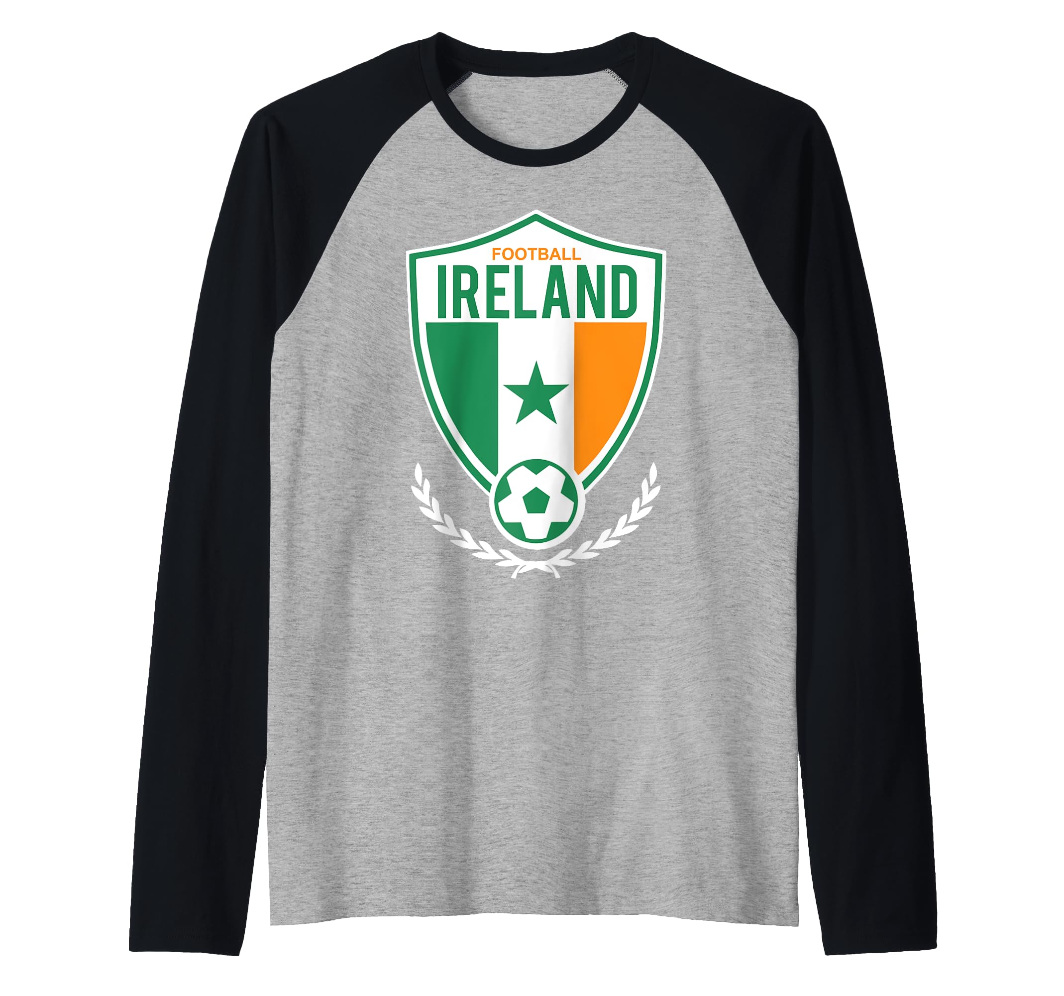 Ireland Flag Football Raglan Baseball Tee