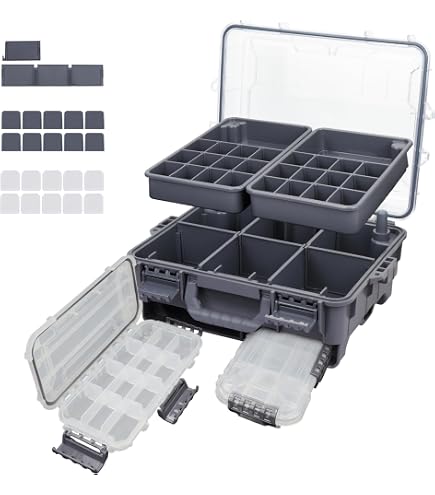 Fish Fighter Guide Series Boat Seat Box with Slide Out Drawer with 4 drawer colors (Black) : Sports & Outdoors