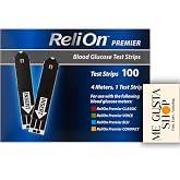 ReliOn Premier Blood Glucose Test Strips, 100 Count + me Gusta Sticker