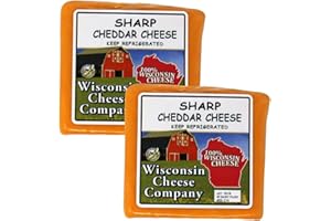WISCONSIN CHEESE COMPANY 100% WISCONSIN CHEESE WISCONSIN CHEESE COMPANY'S - 100% Wisconsin Sharp Cheddar Cheese Blocks (2-15oz Blocks) Cheese & Cracker Favorite, Great Cheese Snack, Cheese Gift, Perfect for Charcuterie Boards, Christmas Cheese Gift Boxes.