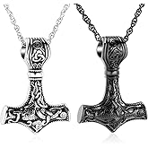 shajwo Mjolnir Thors Hammer Urn Necklace for Ashes for Men Celtic Nordic Viking Cremation Jewelry for Women Keepsake Memorial Ashes Pendant