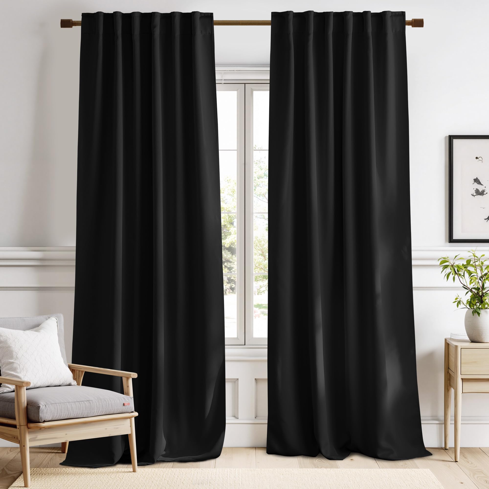 Tenda Oscurante NICETOWN Per Cucina, Pannello W52 L36 (2 Pannelli). Colore Toffee Brown, Con Occhielli, Blocca Luce E Riduce Rumore.