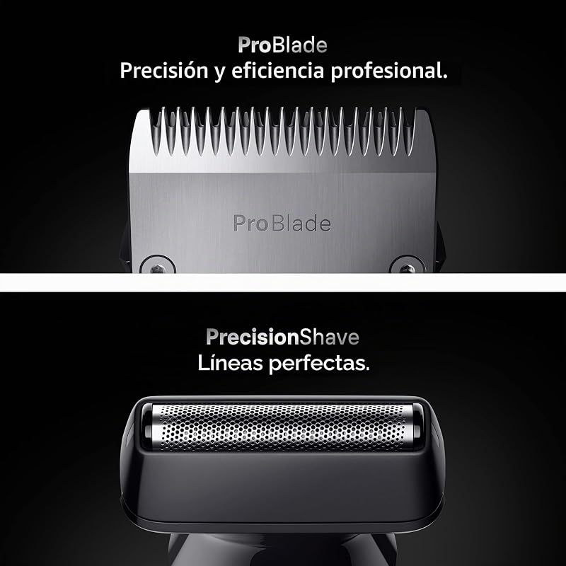 Serie 7 Kit multifuncional para el cuidado corporal, 11 en 1, ProBlade y AutoSense, 120 min, SkinGuard y Sombra de Barba, AquaGrip para Uso Submarino, AIO7540, Azul