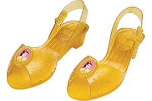 DISGUISE Belle Jelly Shoes, Official Disney Princess Costume Shoes with Belle Emblem, Kids Size 11/12 Medium