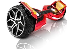 EMAXUSA, 8.5” All Terrain Hover Board, Off Road Self Balancing Scooter with Bluetooth and LED Lights, UL2272 Safety Certified (Red)