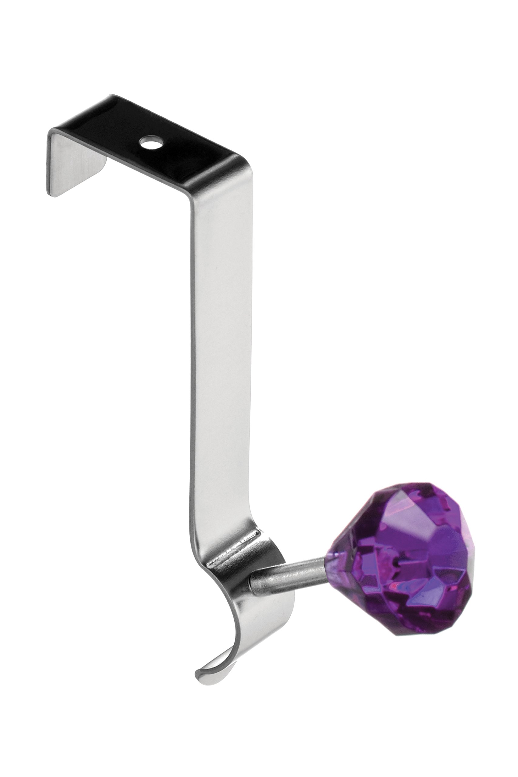 Premier Housewares 509777 Diamante Over Door Hook - Purple H12 x W3 x D10cm