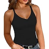 Chulianyouhuo Womens Plus Size Racerback Tank Tops Summer V Neck Ribbed Knit Basic Casual Camisole Top Slim Fit Workout Shirt