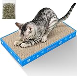 Petslucent Cat Scratching Board Corrugate Scratch Pad with Box Catnip view 1