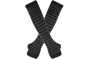 DOOVID Women Long Arm Warmers Fingerless Gloves Arm Warmer Winter Knit Thumb Hole Gloves