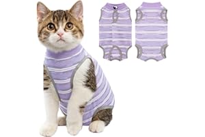 Coppthinktu Cat Recovery Suit Female, Cat Surgery Recovery Suit Cats Onesie for Cats After Surgery for Surgical Abdominal Wound Skin Diseases, Soft E-Collar Alternative Kitten Spay Suit Anti Licking