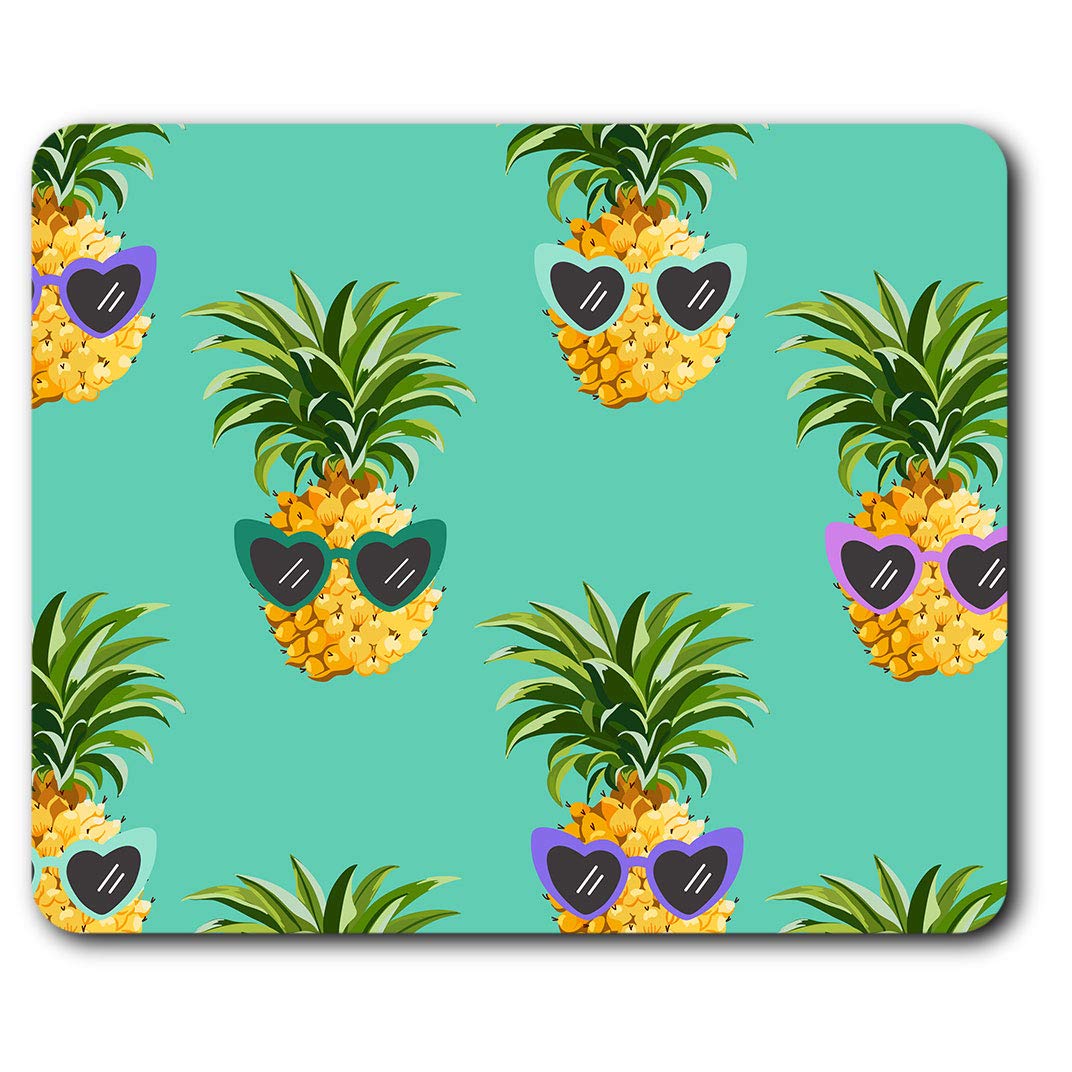 Comfortable Mouse Mat - Funny Pineapple Tropical Summer 23.5 x 19.6 cm (9.3 x 7.7 inches) for Computer & Laptop, Office, Non-slip Base - RM12718