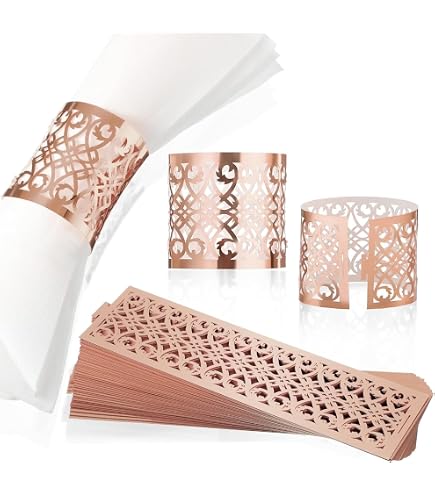 Anneaux De Serviette En Papier Kraft URROMA - Lot De 50 - Pour Mariage, Noël, Thanksgiving - Décoration De Table élégante