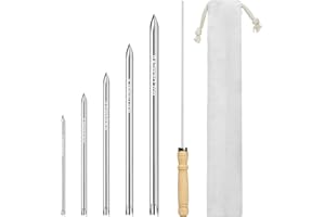 HTZSSON Rope Splicing Tools,Stainless Steel Line Braiding Set Tool Include 5 Sizes 1/4" 5/16" 3/8" 7/16" 1/2" and 1pcs Pusher,Ropes FID Kit for Splicing Double Braid Eye Rope