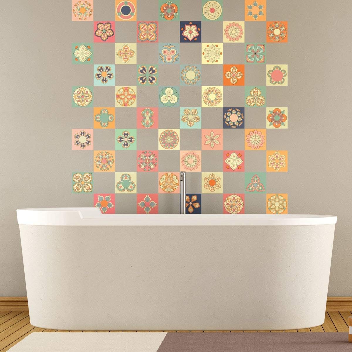 Ambiance Sticker Self-Adhesive Decorative Wall Decal Cement Tile for Bathroom and Kitchen Montevideo - Image 3