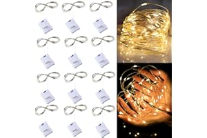 12 Pack Fairy Lights Battery Powered with 3 Modes, 10FT/3M 30LED Twinkle Lights Battery Waterproof, Mini Light Small LED Stri