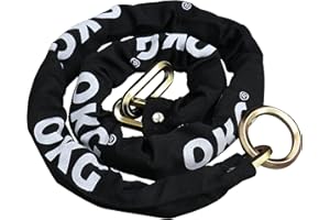 OKG Ultra Security Chain - 5.3ft x 3/8 in. Thick Heavy Duty Bicycle Lock Chain - 10mm Special Hardened Alloy Steel Chain - Premium Cut Proof Chain Ideal for Motorcycles, Generators, Ebikes (No Lock)