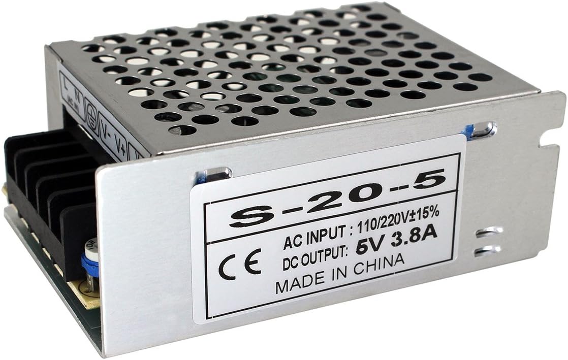 KeerSen DC 5V 3.8A 20W Switching Power Supply Regulated Transformer w/Short Circuit and Over Current Protection (5V3.8A)