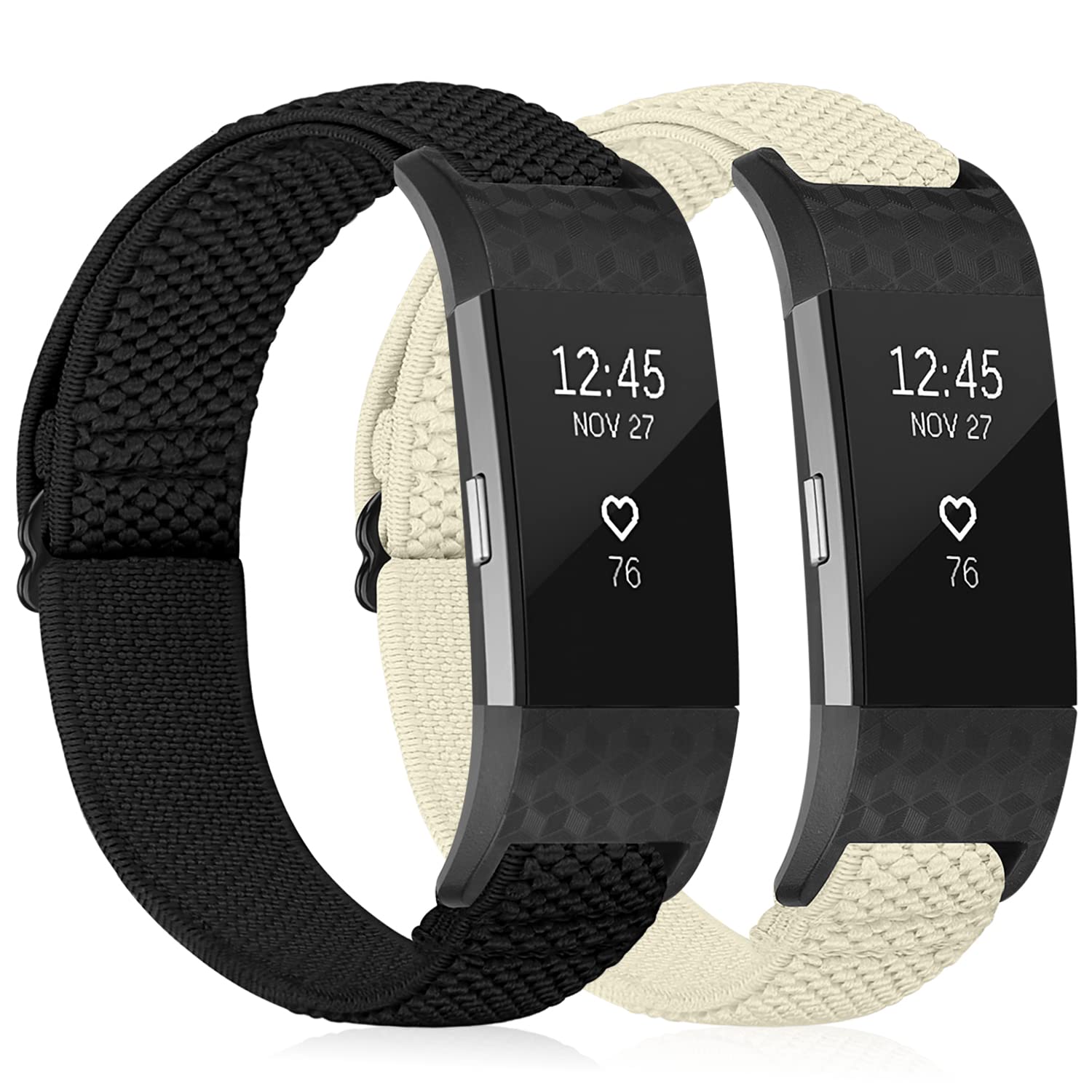 TumpCez Elastic Strap Only Compatible with Fitbit Charge 2 Strap，Adjustable Stretchy Nylon Sports Replacement Band for Men Women
